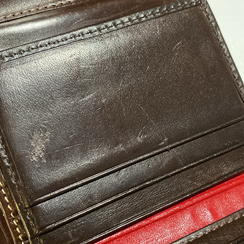 DOONEY & BOURKE Brown Croc Embossed Trifold Leather Wallet - Picture 10 of 10